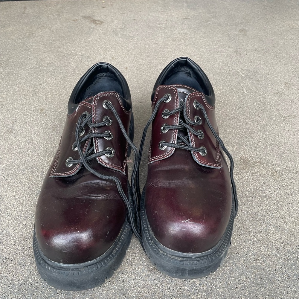 Skechers Burgundy Oxford Shoes for Men
